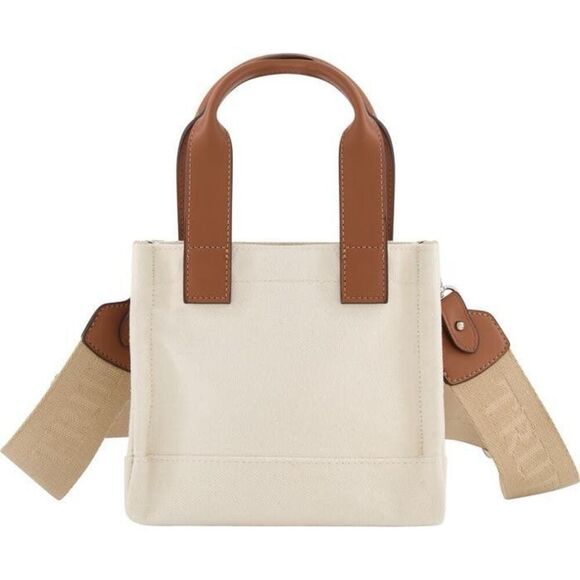 NEW True Religion Canvas Mini Tote Bag Natural Cream - Picture 2 of 13